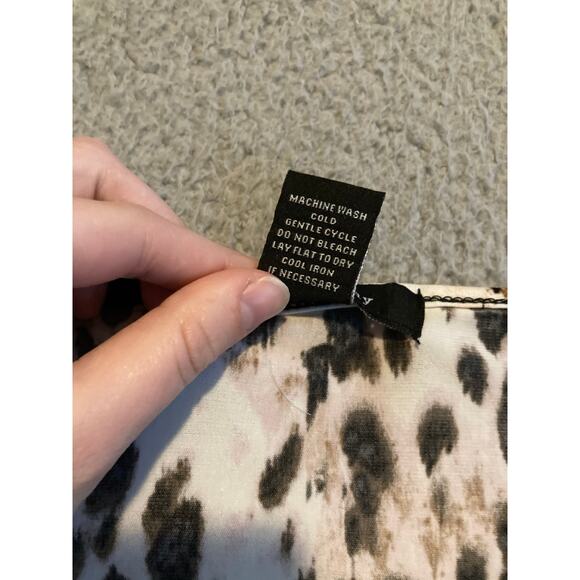 Adele & May Top 3X Animal Leopard Art Flare Short Sleeve Stretch Pink Black - Picture 10 of 16